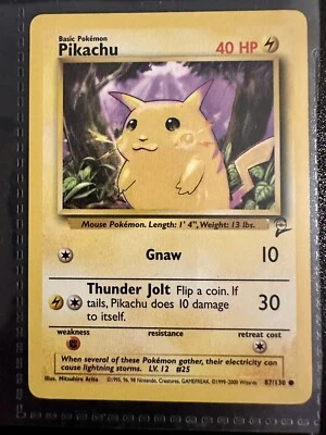 Pikachu Gnaw Pokemon 87/130 Type 2 Base NEVER PLAYED Mint con. Keep in Album - Image 1 of 2