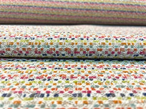 4,5 Yard JF Stoffe Frühling Rosa Orange Aqua Gelb Konfetti Punkte Outdoor Polster - Bild 1 von 12