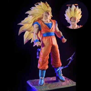 26cm Dragon Ball Z Goku Anime Figur PVG SSJ3 DBZ Super Saiyan 3 Statue Modell - Bild 1 von 12