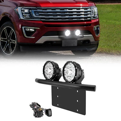 5" LED Pods License Plate Bracket Wire Kit For Expedition Explorer F-150 Mustang - Image 1 of 4