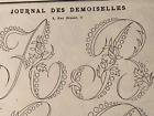 Antique 1870s French Journal des Demoiselles Embroidery pattern Alphabet