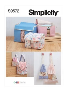 Simplicity 9572 ORGANISERS Simplicity Sewing Pattern BOXES BAGS BASKETS - Picture 1 of 5