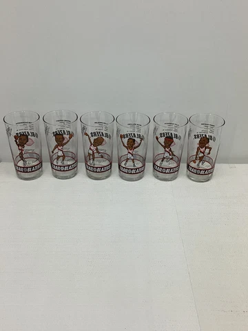 Full Set of 6 Glasses - 1991-1992 Portland Trail Blazers Dairy Queen ‘91-‘92 Cover
