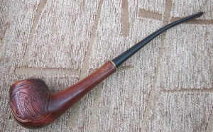 TOBACCO SMOKING PIPE AUTHOR SLIM DESIGN WOMEN LONG HANDCRAFTED in UKRAINE - Picture 1 of 5