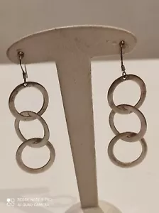 Ohrringe Hängend Ringe Sterling Silber Massiv - Bild 1 von 12