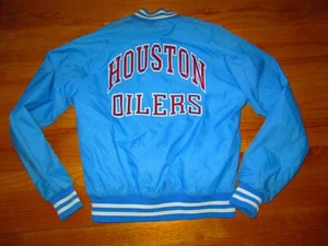 HOUSTON OILERS Vintage 1990s Chalk Line Jacket coat jersey MADE IN USA S/Med - Picture 1 of 5