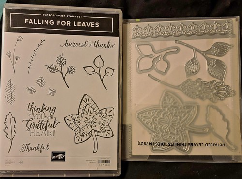 Stampin Up FALLING FOR LEAVES Detailed Leaf Fall Autumn Dies Rubber ...