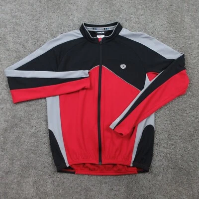 Винтажная мужская футболка Pearl iZumi очень большая красная черная серая для велоспорта в холодную погоду - Изображение 1 из 4