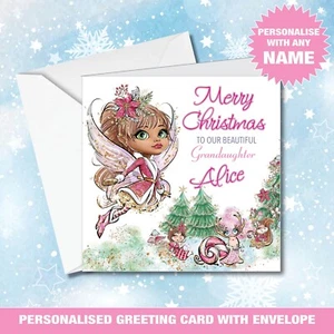 Tarjeta de Navidad personalizada hija nieta primo hermana hada 226 - Imagen 1 de 6