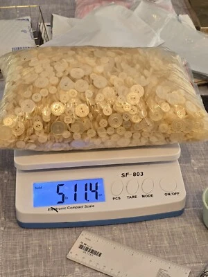 Buttons, Vintage,  Iridescent,  Cream Color, Mix Sizes, Similar Style, Bulk Lot - Image 1 of 3