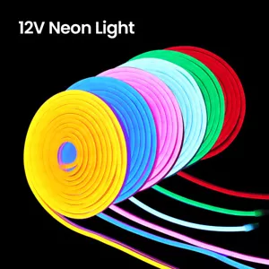 12V DC Flexible Sign Neon Lights Silicone Tube LED Strip Waterproof IP68 1M 5M - Picture 1 of 19