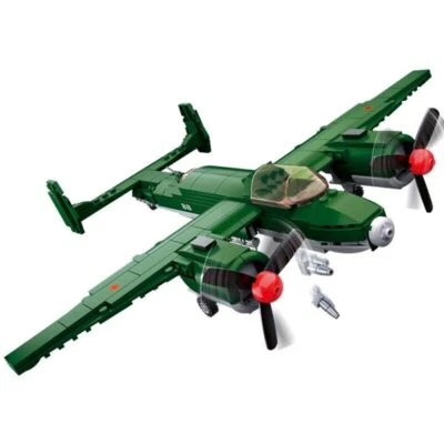 Building Blocks Military MOC WW2 TU-2 Bomber Aircraft Bricks Model Kids DIY Toys - Image 1 of 4