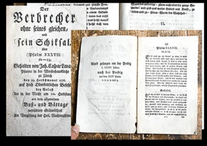 c1776 Lavater Der Verbrecher ohne seines gleichen & sein Schicksal Psalm XXXVII - Bild 1 von 1