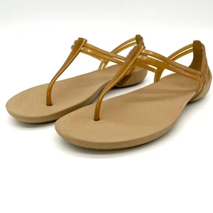 Crocs Isabella Damen-Flip-Flop-Sandale T-Riemen Größe 7 Metallic Sommer Strand - Bild 1 von 8