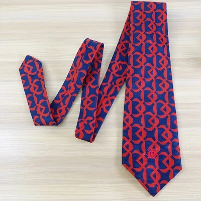 Corbata de cuello OLEG CASSINI clásica para hombre azul rojo jacquard geométrica audaz brillante AMPLIA Foto 1 de 4
