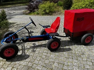 Gokart von Berg, Original Modell mit Berg Anhänger (mit Plane) und Mitfahrersitz - Bild 1 von 12