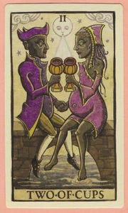 Dos de Copas, Arcanos Menores, Carta del Tarot de Intercambio Único, Luna - Excelente+ - Imagen 1 de 3