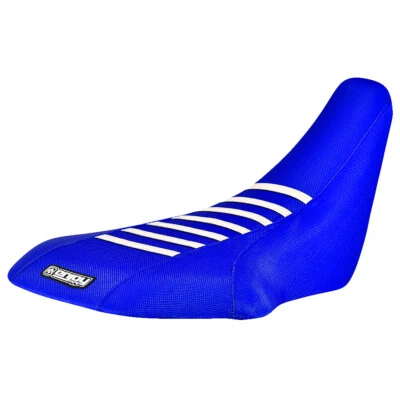 Suzuki LTZ 400 Z400 Gripper Seat cover 2003-2008   Blue / White Ribs     #207 - Image 1 of 4