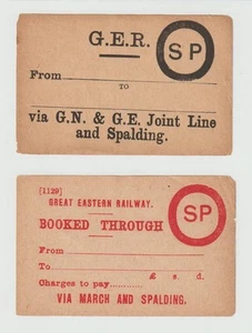 2x Große Ostbahn Paket Etiketten GER GN&GE Joint March Spalding - Bild 1 von 1