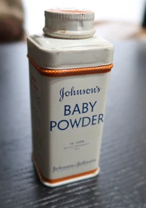 FULL Vintage JOHNSON & JOHNSON BABY POWDER Talc TIN Advertising 1 1/2 oz - Picture 1 of 10