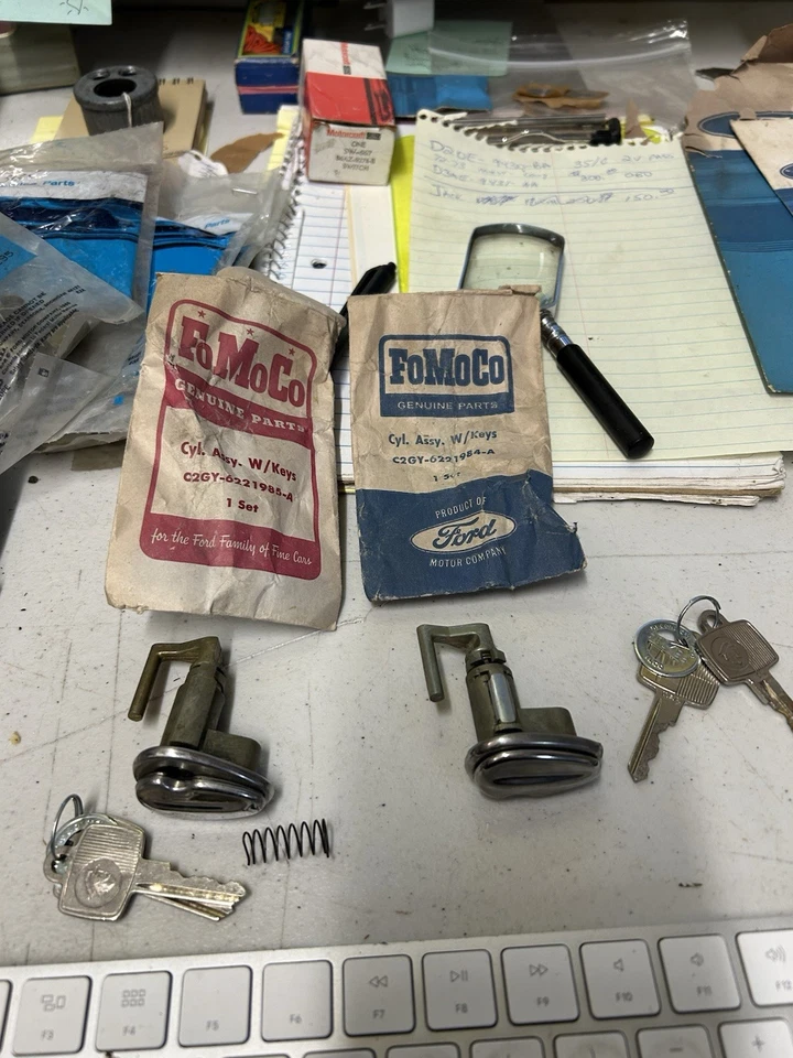 NOS Door Locks With Keys Mercury Comet 1960 61 62 63 64 1965 NEW USA — 第 1/4 张图片
