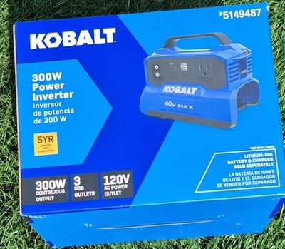 Kobalt 300w Portable Battery Power Inverter 120v 40v Max 5149487 (Tool Only) H1