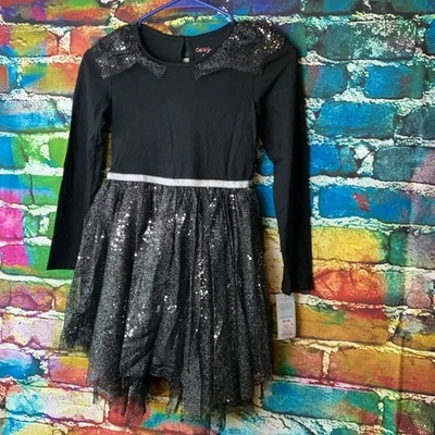 Cat & Jack Girls Medium 7/8 Dress Black Sequin Accents - Image 1 of 4