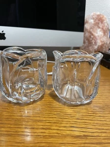 2er Set 24% Bleikristall Windlichthalter Tulpenform DePlomb Made in. USA Euc - Bild 1 von 5