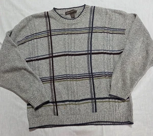 Suéter Pullover Liberty Para Hombres Gris Rayas Manga Larga Cuello Redondo Talla XL - Imagen 1 de 5