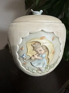 Vintage 70er Jahre Keksdose mit Deckel Baby Cherub Vögel - Bild 1 von 14