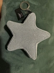 Victoria's Secret Silver Star Coin Pouch Key Chain, With Top Zipper - Picture 1 of 3