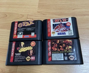 Sega Genesis Game Bundle Lot- Beavis And Butthead/6-Pak/WWF Raw/NFL 95 Rare - Picture 1 of 5