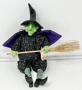 Halloween Grizelda grüne Hexe Regal Sitter Russ Berrie Co. Chips auf Harz lesen - Bild 1 von 16