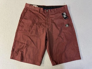 Volcom VMonty Walk Shorts Mens 34 Heather Burgundy Modern Fit Chino Casual - Picture 1 of 11