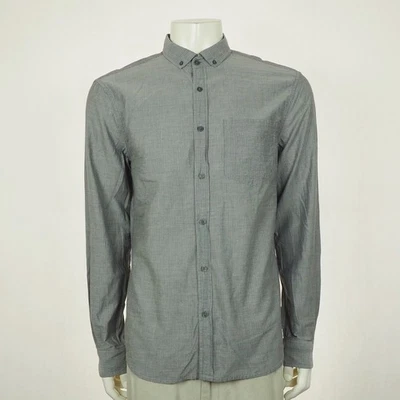 Armani Exchange AX Button Down Shirt Mens Large Gray Striped Woven Cotton Blend - Image 1 of 3