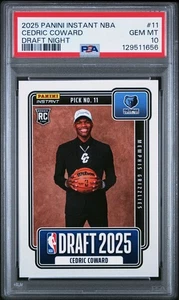 Cedric Coward 2025 Panini Instant NBA Draft Night #11 Rookie RC - Menge - Bild 1 von 2