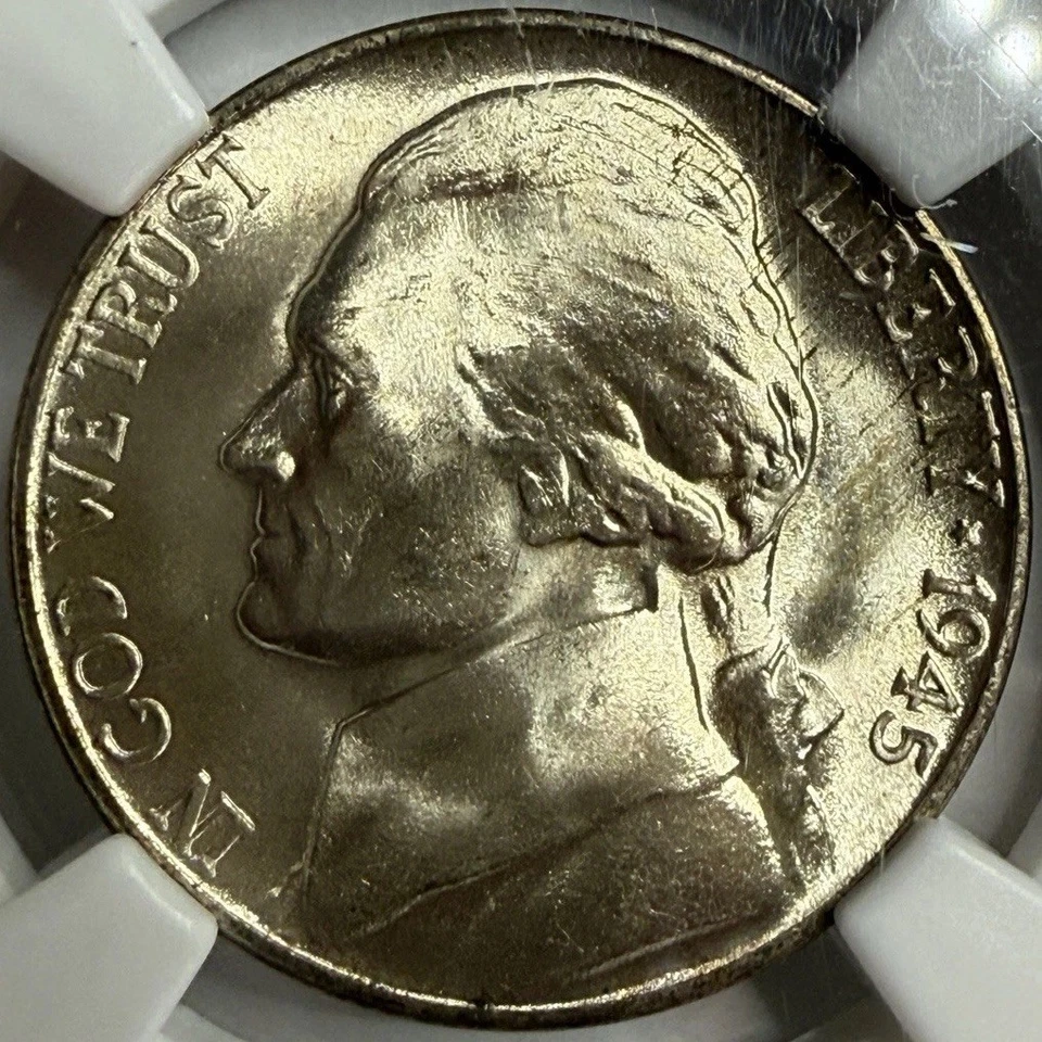 1945 D Jefferson Silver Nickel NGC MS67 Exact Coin Imaged - Image 1 of 4