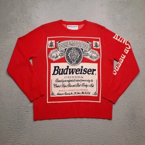 Budweiser Beer Ugly Christmas Sweater Men’s XL Red Snowflake Pullover Knit - Picture 1 of 7