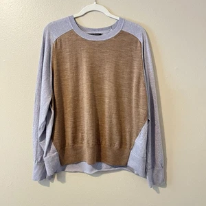 100 % Merinowolle Damen waschbar Banana Republic zweifarbig Rundhalsausschnitt adrett braun - Bild 1 von 8