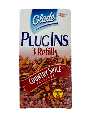 NEW Glade Plug Ins Refills Country Spice1 Pack Of 3 NOS Vtg 1996 - Image 1 of 4