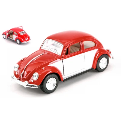 VW CLASSICAL BEETLE 1967 WHITE/RED 1:32 Kinsmart Modellismo Giocattolo Modellino - Immagine 1 di 3