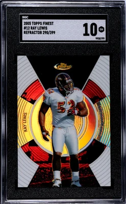 2005 Topps Finest Ray Lewis #12 Refractor 290/399 SGC 10 - Image 1 of 2