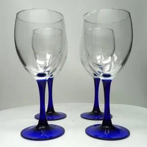 Weingläser Neptun blau ausgestellter Stiel Luminarc Cristal D'Arque 10 oz 4 Stück - Bild 1 von 3