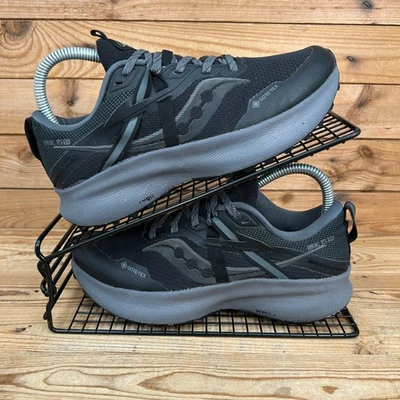Saucony Trainers Womens Size UK 4.5 Ride 15 GTX Black Waterproof Trail Run Shoes - Image 1 of 4