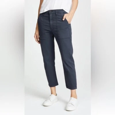 Pantalones cónicos recortados de tiro alto Sabine 3x1 carbón para mujer talla 23 Foto 1 de 4