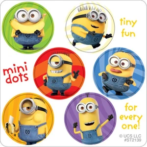 150 Minions Mini Stickers, Each 7/8" Round - Picture 1 of 1