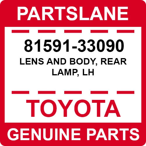 81591-33090 Toyota OEM LENTE Y CARROCERÍA ORIGINALES, LUZ TRASERA, LH Foto 1 de 1