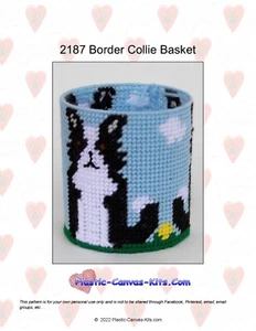 Cesta Border Collie - Patrón o kit de lona de plástico - Imagen 1 de 1