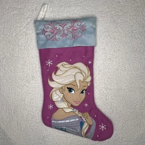 Weihnachtsstrumpf Frozen Elsa appliziert & bestickt rosa Disney - Bild 1 von 2