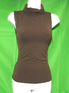 NEW SPANX ON TOP & IN CONTROL 974 BITTERSWEET TURTLENECK SLEEVELESS KNIT TOP S - Picture 1 of 1